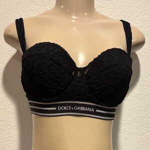 Dolce & Gabbana Black Lace Underwire Bra top